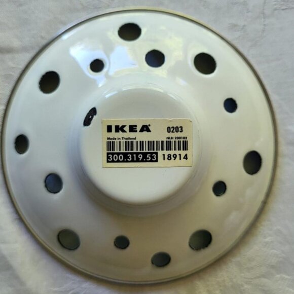 Set of 4 1980'S Ikea EMALJ pattern Enamel Tea Light Candle Holders - Picture 8 of 8